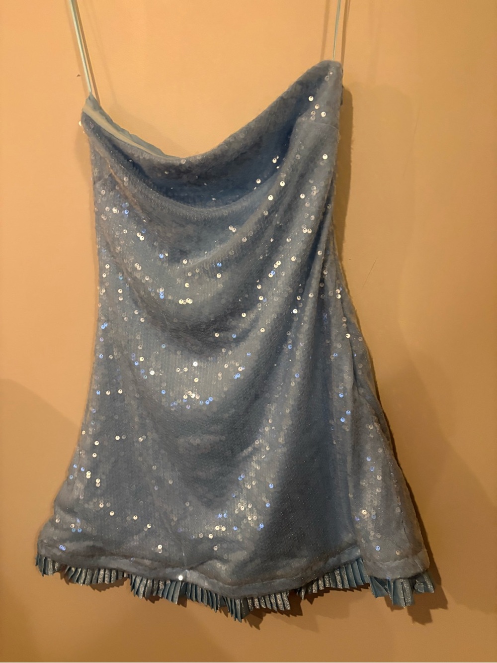 Light Blue Sequin Fringe dress -THATSSOFETCH